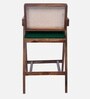Aurano Sheesham Wood Rattan Bar Chair Intense Green