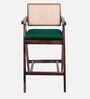 Aurano Sheesham Wood Rattan Bar Chair Intense Green