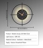 Auray 10 Watt Abstract Novelty LED Wall Light with Built in Clock (Black)