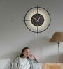 Auray 10 Watt Abstract Novelty LED Wall Light with Built in Clock (Black)
