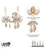 Aurelia 2-Light Gold Finish Crystal Wall Lamp With Hanging Cut Crystals Modern Decorative Wall Light For Bedroom, Hallway & Hotel Interiors