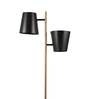 Aurelia Matte Black Metal Shade Floor Lamp with Metallic Gold Base