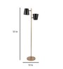 Aurelia Matte Black Metal Shade Floor Lamp with Metallic Gold Base