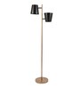Aurelia Matte Black Metal Shade Floor Lamp with Metallic Gold Base