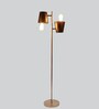 Aurelia Matte Black Metal Shade Floor Lamp with Metallic Gold Base
