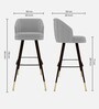 Aurelia Modern Bar Stool In Light Grey Colour