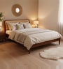 Aurelia Rattan Japandi King Size Bed Without Storage