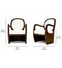Aureo Solid Mahogany Wood Upholstered Accent Chair With Velvet Cushion In Espresso Brown and White Finish