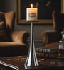 Aureus Silver Pillar Candle Stands Set Of 2
