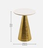 Auric Marble Top Metal End Table In Gold Colour