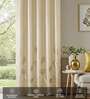 Aurika Beige Foil Print Polyester Curtains for Door Pack of 2