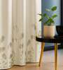 Aurika Beige Foil Print Polyester Curtains for Door Pack of 2