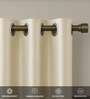 Aurika Beige Foil Print Polyester Curtains for Door Pack of 2