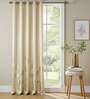 Aurika Beige Foil Print Polyester Curtains for Long Door Pack of 2