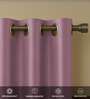 Aurika Mauve Foil Print Polyester Curtains for Long Door Pack of 2