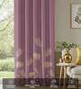 Aurika Mauve Foil Print Polyester Curtains for Long Door Pack of 2