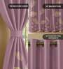 Aurika Mauve Foil Print Polyester Curtains for Long Door Pack of 2