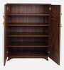 Aurora 20- Pairs 2 Door Shoe Cabinet Walnut Finish
