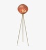 Aurora Amber Tripod Floor Lamp in Metal & Glass for Living Room