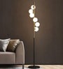 Aurora Black Gold Glass Globe Floor Lamp