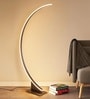 Aurora Crescent Black Tri-Color LED Standing Floor Lamp