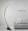 Aurora Crescent Black Tri-Color LED Standing Floor Lamp