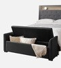 Aurora Fabric Luxe Leatherette Storage Ottoman in Ash Grey Colour