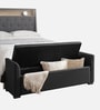 Aurora Fabric Luxe Leatherette Storage Ottoman in Ash Grey Colour