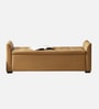 Aurora Fabric Luxe Leatherette Storage Ottoman in Camel Brown  Colour
