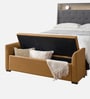 Aurora Fabric Luxe Leatherette Storage Ottoman in Camel Brown  Colour