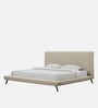 Aurora Fabric Upholstered Queen Size Bed in Beige Color