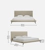 Aurora Fabric Upholstered Queen Size Bed in Beige Color