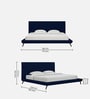 Aurora Fabric Upholstered Queen Size Bed in Blue Color
