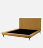 Aurora Fabric Upholstered Queen Size Bed in Yellow Color