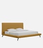 Aurora Fabric Upholstered Queen Size Bed in Yellow Color