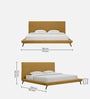 Aurora Fabric Upholstered Queen Size Bed in Yellow Color