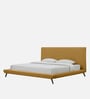 Aurora Fabric Upholstered Queen Size Bed in Yellow Color