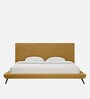 Aurora Fabric Upholstered Queen Size Bed in Yellow Color