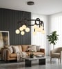 Aurora Orb Black 12-Light Modern LED Chandelier Ceiling Pendant