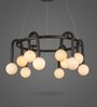 Aurora Orb Black 12-Light Modern LED Chandelier Ceiling Pendant