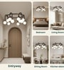 Aurora Orb Black 12-Light Modern LED Chandelier Ceiling Pendant