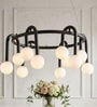 Aurora Orb Black 12-Light Modern LED Chandelier Ceiling Pendant