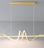 Aurora Wave Gold Linear LED Pendant Light for Dining Room