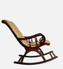 Aurum Fabric Upholstered Teak Wood Rocking Chair In Brown  Finish
