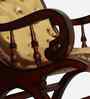 Aurum Fabric Upholstered Teak Wood Rocking Chair In Brown  Finish