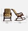 Aurum Fabric Upholstered Teak Wood Rocking Chair In Brown  Finish