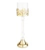 Aurum Gold Crest Pillar Candle Holder Big