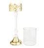 Aurum Gold Crest Pillar Candle Holder Big