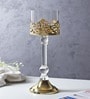 Aurum Gold Crest Pillar Candle Holder Big
