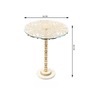 Aurum Marble End Table In Gold & White Finish